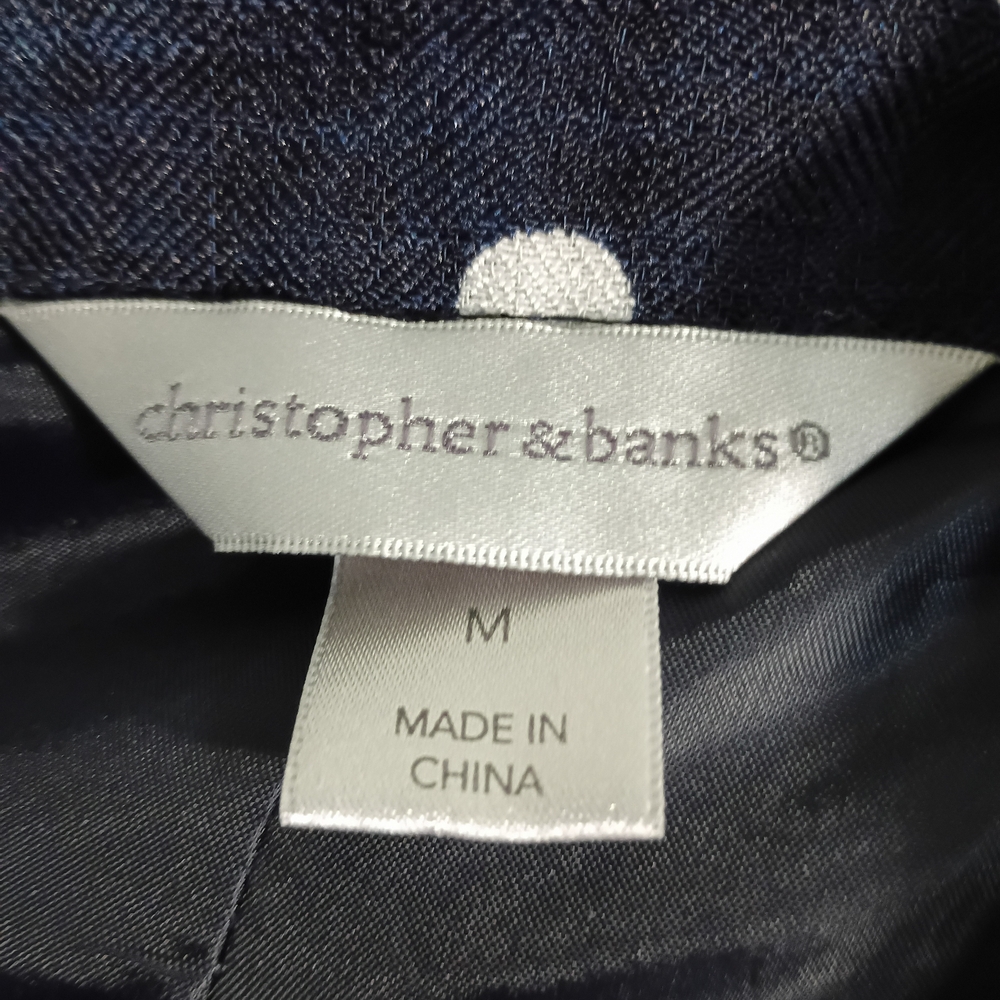 Christopher & Banks Navy Polka Dot Jacket - Picture 2 of 5